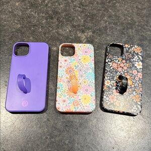 Loopy Case TRIO! Righty- Neon purple, one springy floral, one black floral
